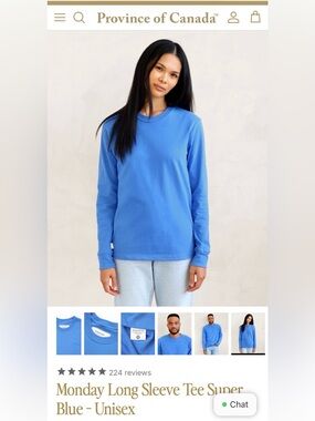 ⭐️Sale 4/$40 Province of Canada long sleeve top, super blue size XXS